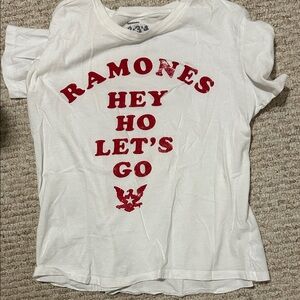 Ramones Band Graphic Tee - White with Red Print - Hey Ho Let’s Go 🤘🎶